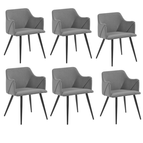 Corrigan Studio® FROSTED6 Velvet Upholstered Dining Chair, Mid Century